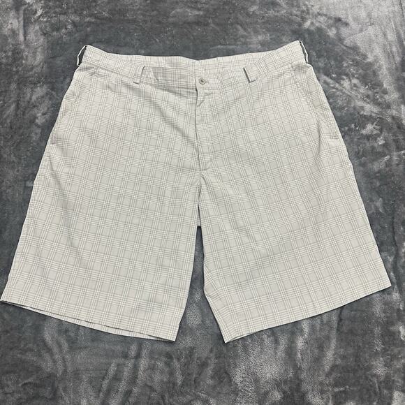 Nike Golf Shorts Mens 40‎ Gray Plaid Chino Performance Dri Fit Preppy Outdoor - Picture 1 of 10